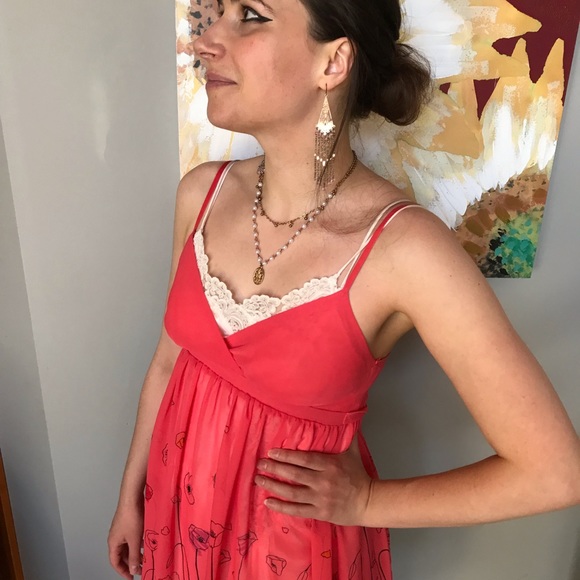 True vintage Y2K floral poppy slip - La Vie en Rose 🥀 - Picture 2 of 5